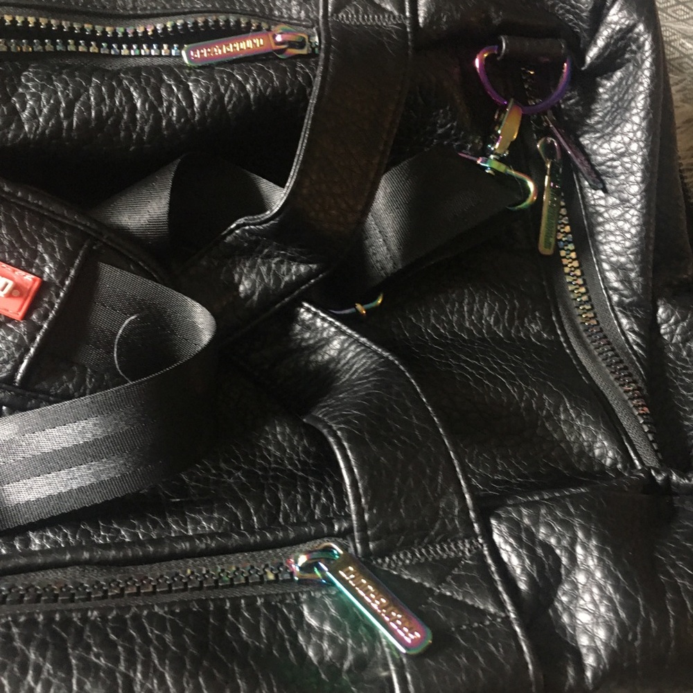 SPRAYGROUND Iridescent Black Leather Duffle Bag - Picture 11 of 16